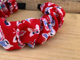 Carolyn Butterfly Fabric Headband Red and Turquoise