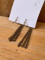 Audrey Chain Brass and Silver Earrings