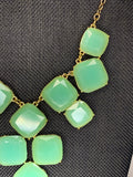 Savannah Mint Green and Gold Statement Necklace