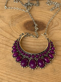 Maryam Purple and Silver Long Necklace