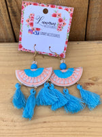 Belen Tassels and Embroidery Multicolor Earrings