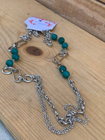 Camryn Teal and Silver Long Necklace