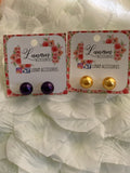 Patricia Blue, Purple and Yellow Pearl Studs