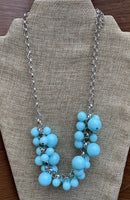 Silvia Aqua and Silver Necklace