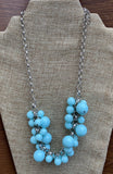 Silvia Aqua and Silver Necklace