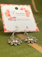 Guadalupe Silver Flower Drop Earrings