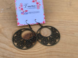 Cameron Brass Filigree Statement Earrings