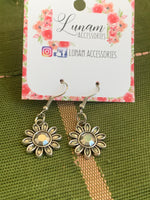 Guadalupe Silver Flower Drop Earrings