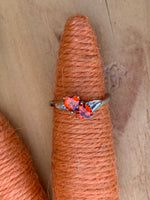 Amour .925 Sterling Silver Red-Orange CZ Heart Ring Size 9